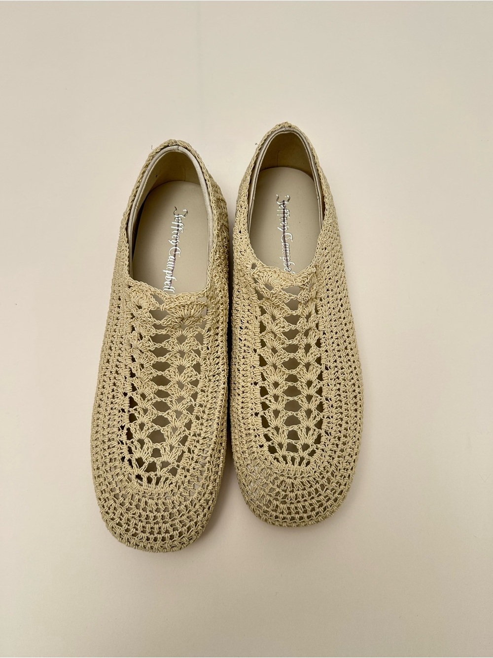 Coastal Grandma Woven Mesh Fisherman Flats Minimalist Resort Chic Neutral